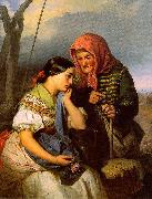  Alajos Gyorgyi  Giergl Consolation A oil painting on canvas
